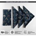 thumbnail image 4 of Vargottam Floral Print Cotton Napkins - Set of 12, 20x20 Inches, Blue Soft ,Perfect for Nature Inspired Dining, Spring Celebrations, Weddings, Events - Machine Washable, 4 of 7