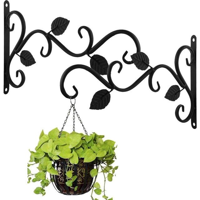 Soportes para cestas colgantes, ganchos de hierro para colgar en la pared, soportes de metal para colgar al aire libre con tornillos, decoración de jardín para plantas, linternas, campanillas de vien