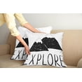 thumbnail image 2 of Ambesonne Adventure Throw Pillow Cover 2 Pack, Explore Wild Forest, 20", Black White, 2 of 7