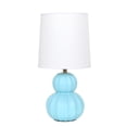 thumbnail image 2 of Mod Lighting and Decor Stacked Double Gourd Ceramic Table Lamp with Tapered Shade - 12.5" - Blue, 2 of 9