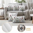 thumbnail image 6 of Spring Floral Outdoor Waterproof Pillow Covers, Watercolor Botanical Flowers Butterfly Decorative Square Throw Pillowcase Sofa Cushion Sham for Patio/Couch/Chair, 20"x20" 2 Pack, 6 of 8