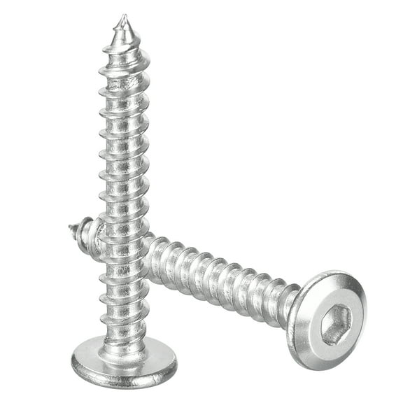 M6 x 45mm (25 Pack) 304 Stainless Steel Flat Round Socket Head Wood Screws