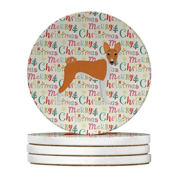 Caroline's Treasures WDK1778RCS4-PARENT Merry Christmas Large Sandstone Coasters Pack of 4, , multicolor