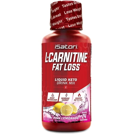 iSatori L-Concentrated Liquid Fat Burner and Metabolism Activator - Fat Loss for Health and Fitness - Keto Friendly Weight Loss - Stimulant Free - Pink Lemonade 1500mg (24 Servings)