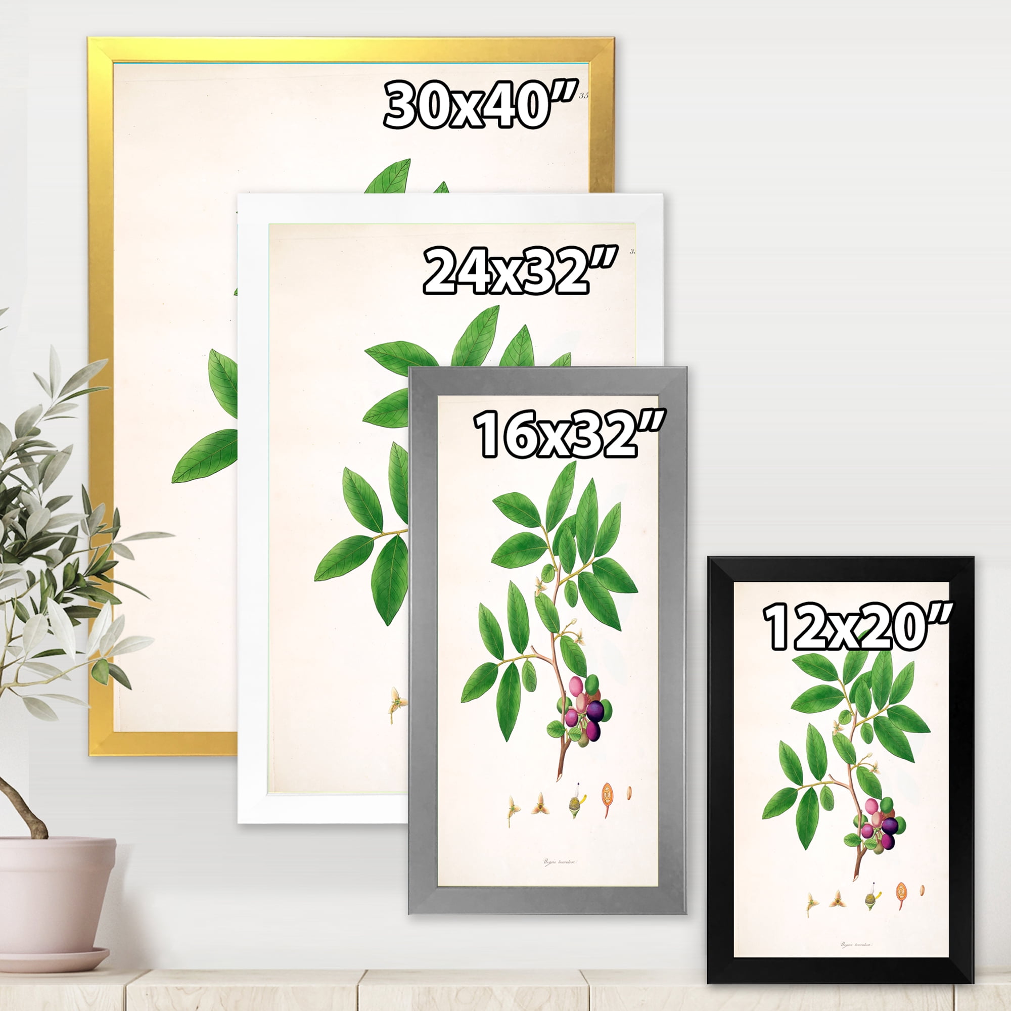 Designart 'Ancient London Plants XI' Farmhouse Framed Art Print