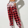thumbnail image 2 of Plebaso Womens Cinch Bottom Sweatpants with Pockets Solid Color Printed High Waist Baggy Running Jogger Pants, 2 of 5