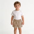 thumbnail image 7 of CQONEPT Boys Girls Shorts Summer Elastic Waist School Uniform Shorts with Pockets 5-14 Years Khaki 1 Years, 7 of 7