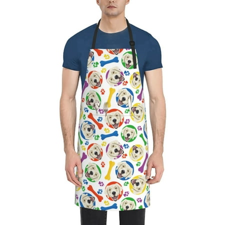 

Coaee Cartoon Labrador Retriever for Waterproof Apron for Unisex Adult with Adjustable Bib Apron