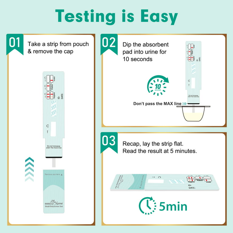 Easy@Home (12 Pack) Marijuana (THC) Single Panel Drug Test, At-Home Screen  Urine Testing Kit 