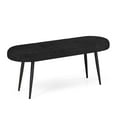 thumbnail image 1 of Gymax 47'' Upholstered Entryway Bench w/ Padded Seat & Heavy-duty Metal Frame Black, 1 of 9