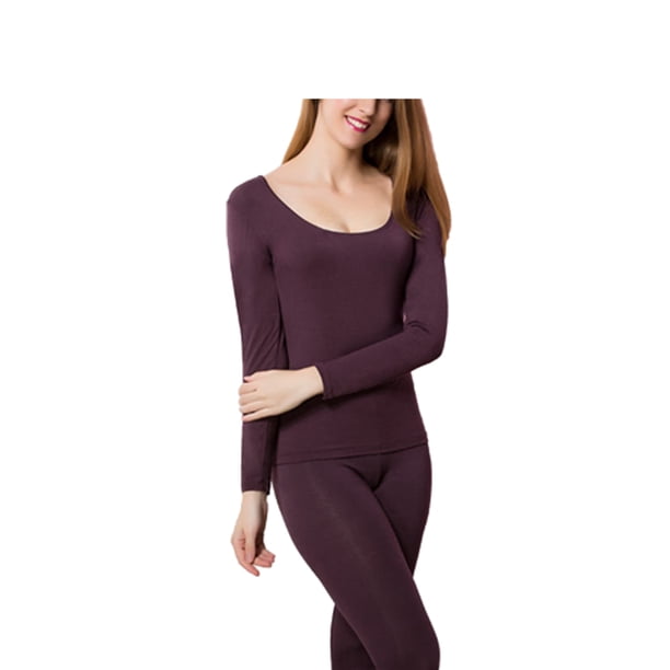 Minnieouse Ropa de abrigo, ropa interior de invierno, camisa térmica, mano de obra fina, accesorios flexibles al tacto para mujer, ropa femenina, Ropa interior Café XXL