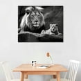 thumbnail image 2 of Nawypu Lion and Lioness Canvas Wall Art Black and White Lion Poster Wild Animal Art Lion Wall Pictures African Lion Canvas Wall Art Modern Animal Pictures for Living Room Bedroom Office, 2 of 4