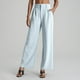 thumbnail image 2 of Pantalones de vestir de cintura alta y pierna ancha para mujer - Pantalones de trabajo con pliegues, elástico en la parte trasera y bolsillos laterales, 2 of 5
