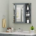 thumbnail image 2 of Gymax Bathroom Mirror Cabinet Wall Mounted Medicine Cabinet w/ Mirrored Door & 4 Interior Shelves Grey, 2 of 9