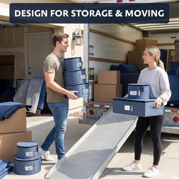 China Storage Hard Shell Containers 5-Piece Set Moving Boxes for Dinnerware, Glasses, Plates, Mugs and Saucers