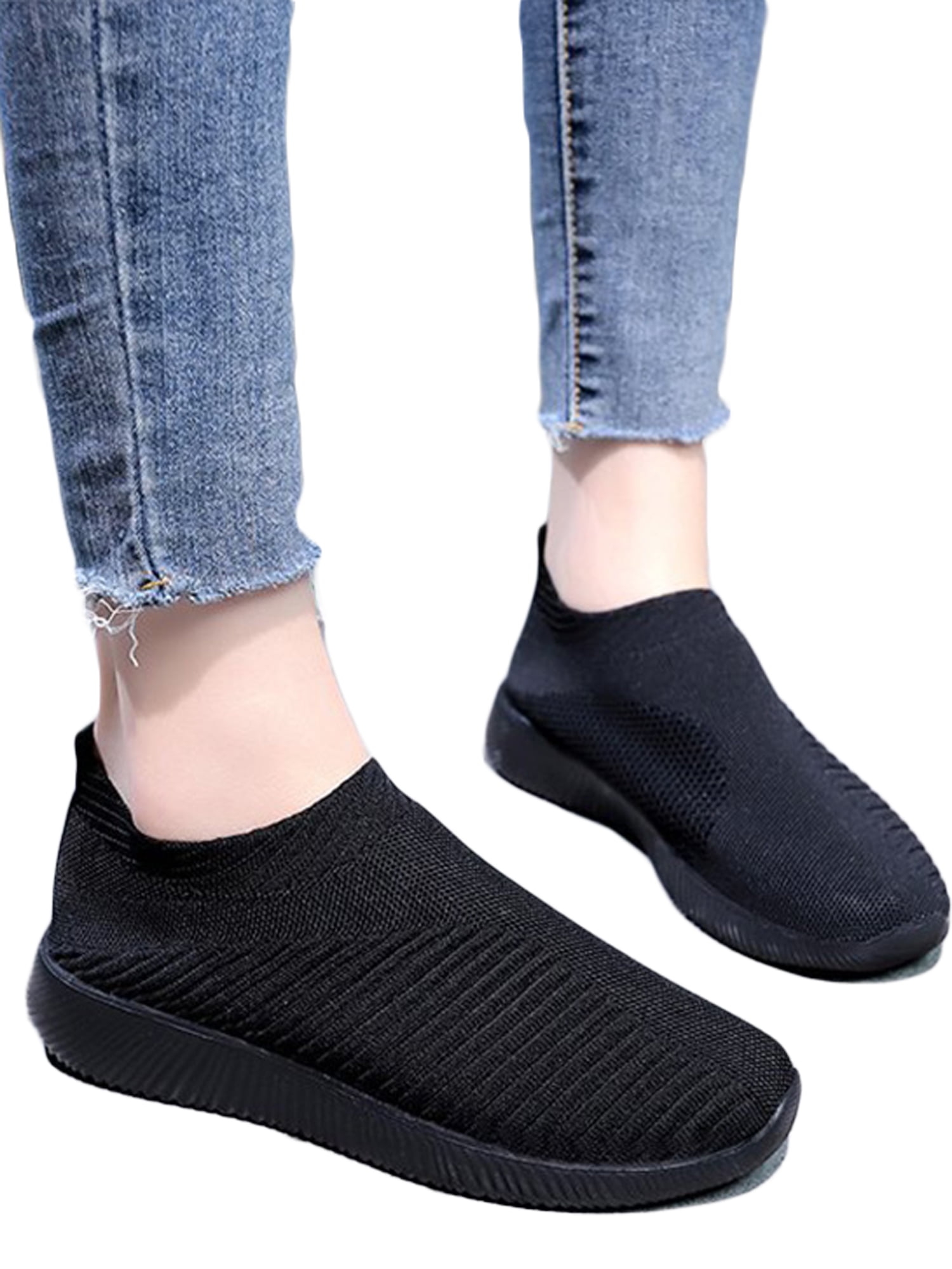 Women's Mesh Sock Shoes Slip On Gym 