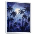 thumbnail image 2 of Designart "Mystical Impressions Of Indigo Palm Trees III" Palms & Palm Trees Floater Framed Canvas Prints, 2 of 5