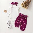 thumbnail image 2 of HCNTES Baby Girl Clothes Winter Baby Girl Clothes Girl Outfits Long Sleeve Ruffle Romper Floral Pants Headband Set 3 6 12 18 24 Months, 2 of 5