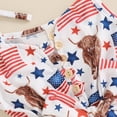 thumbnail image 6 of Okbabeha Girls 4th Of July Outfit Toddler Jumpsuit Shorts Star Print Sleeveless Rompers Playsuit + Belt Summer Cothes, 6 of 7