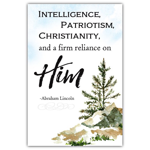 Dexsa Intelligence, Patriotism, Christianity Wood Plaque 6 x 9 inches - Easel and Hanging Hook - Abraham Lincoln