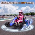 thumbnail image 5 of Funcid 24V 10Ah Big Battery Go Kart for Kids Age 6-12, Ride on Toys with 600W Motors, 7.5 MPH Electric Go Kart W/ EVA Wheels, 4-Level Adjustable Seat & 360° Drift Mode, LED Power Display, Blue, 5 of 7