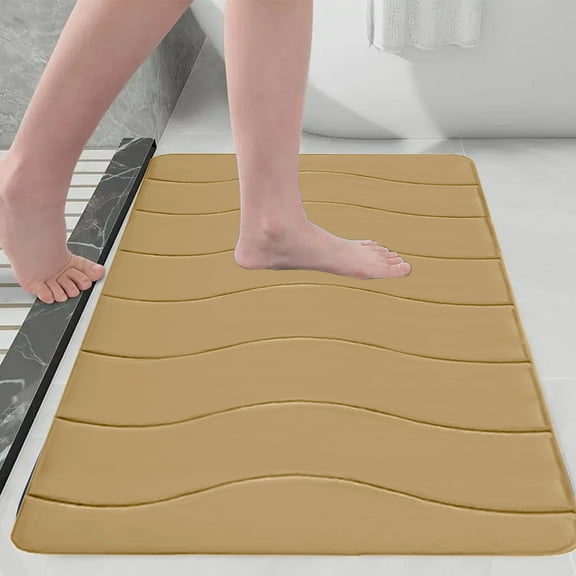 maho Living Room Bedroom Straight Plush Carpet Floor Mats Bathroom Absorbent Non-slip Mats Kitchen Foot Mats Machine Wash Bathroom Rugs for Bath Tub And Shower Khaki on Clearance