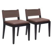 Roxas Dining Chair Brown Dining Chair, Modern Style, Plush and durable faux leather fabric, Poplar Wood, Indoor Dining