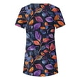 thumbnail image 4 of Fiudx Ropa de Mujer Blusa Casual de Manga Corta con Estampado de Botones y Cuello Redondo para Mujer, 4 of 5