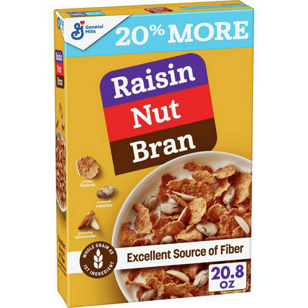 Raisin Nut Bran Breakfast Cereal, Excellent Source Fiber, 20.8 oz