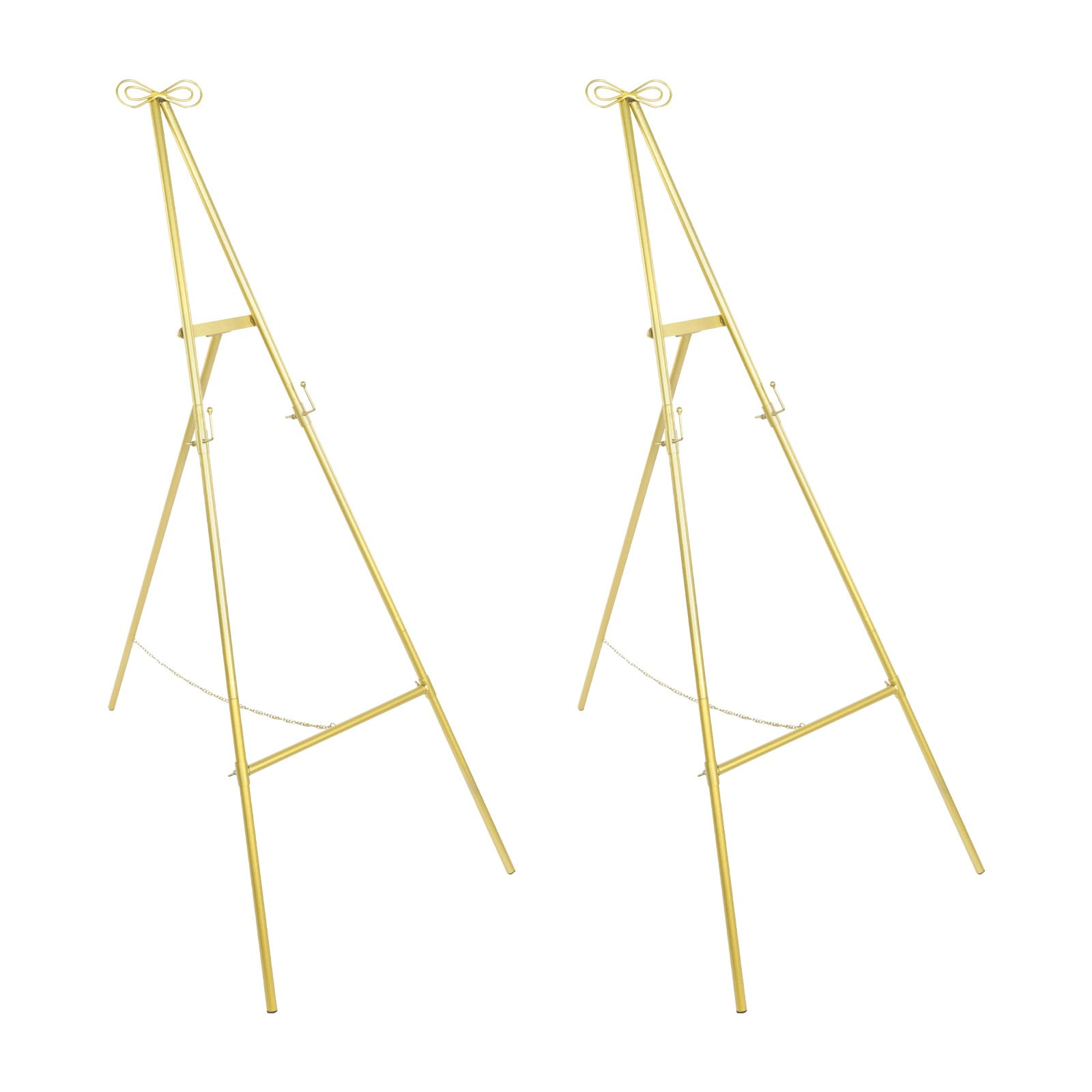 DENEST Gold Folding Easel Stand 2-Pack for Wedding Signs and Poster Displays
