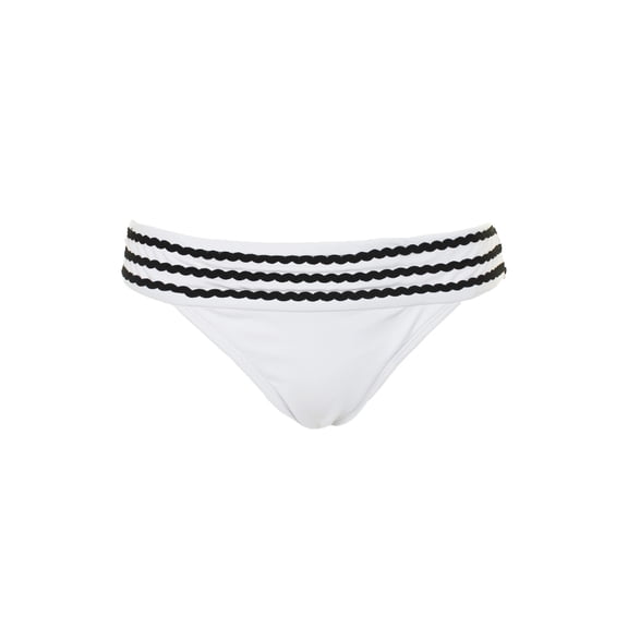 Hula Honey Juniors White Black Rick Rack And Roll Cheeky Bikini Bottom Size XL