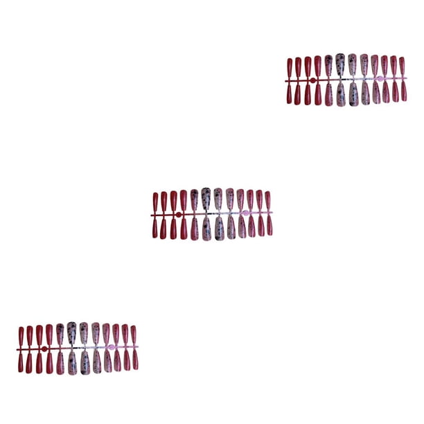Qarigey 24 piezas de uñas artificiales en forma de T, extra largas, envoltura completa, puntas de uñas postizas, decoración para mujeres, niñas, Type1 NO1 Qarigey CBP456269