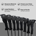 thumbnail image 5 of Majek All Hybrid Golf Club Black Headcover Set 3-PW. Neoprene Acrylic Head Covers 3 4 5 6 7 8 9 PW, 5 of 7