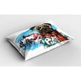 thumbnail image 2 of Ambesonne Pug Pillow Sham 2 Pack, Sketch Style Dog Doodle, 26"x20", Ruby Blue, 2 of 3