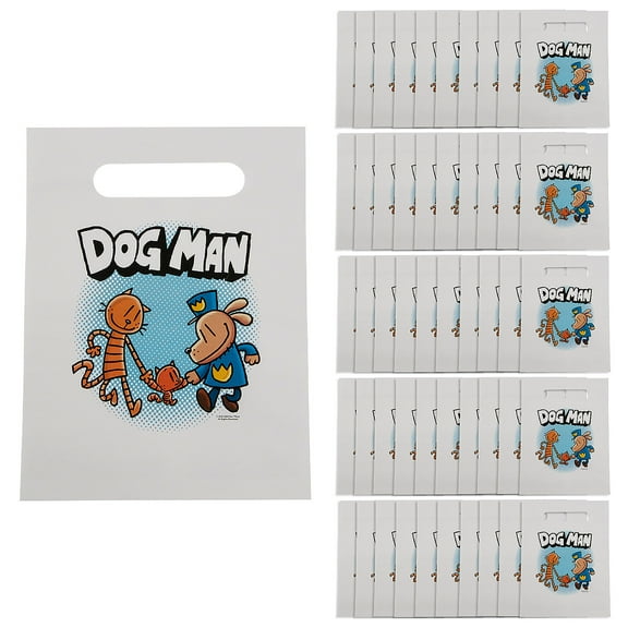 7 1/2" x 10" Bulk 50 Pc. Dog ManTM Party Favor Bags with Cutout Handles