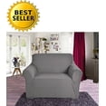 thumbnail image 2 of Elegant Comfort Collection Luxury Soft Furniture Jersey STRETCH SLIPCOVER, Chair Gray, 2 of 2