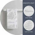 thumbnail image 3 of Unique Bargains Leaf Jacquard Soft Absorbent Cotton Hand Towel Grey 2pcs, 3 of 8