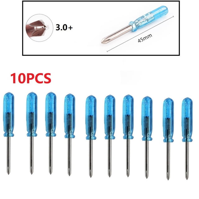 Chendee 10Pcs Mini Slotted Cross Screwdrivers For X-Box Laptop Repair Tool 1.5/2.0/3.0Mm,10Pcs 3.0+