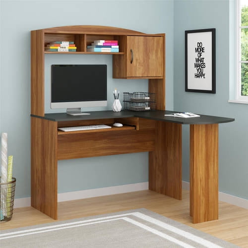 Ameriwood Home L-Shaped Desk with Hutch, Multiple Colors