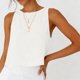 thumbnail image 4 of Camisetas de Verano de Mujer Casual Linen sin Mangas de Cuello Redondo Botón para las Mujeres, 4 of 8