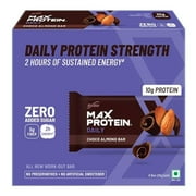 Aelona RiteBite Max Protein Daily Choco Almond 10g Protein Bars [Pack of 6] Protein Blend, Fiber, Vitamins & Minerals, No Preservatives, 100% Veg, No Added Sugar, for Energy, Fitness & Immunity - 300g