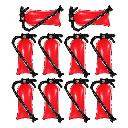 HEMOTON 12Pcs Red Inflatable Fire Extinguisher Shaped Balloons for Firefighter Party Decorations
