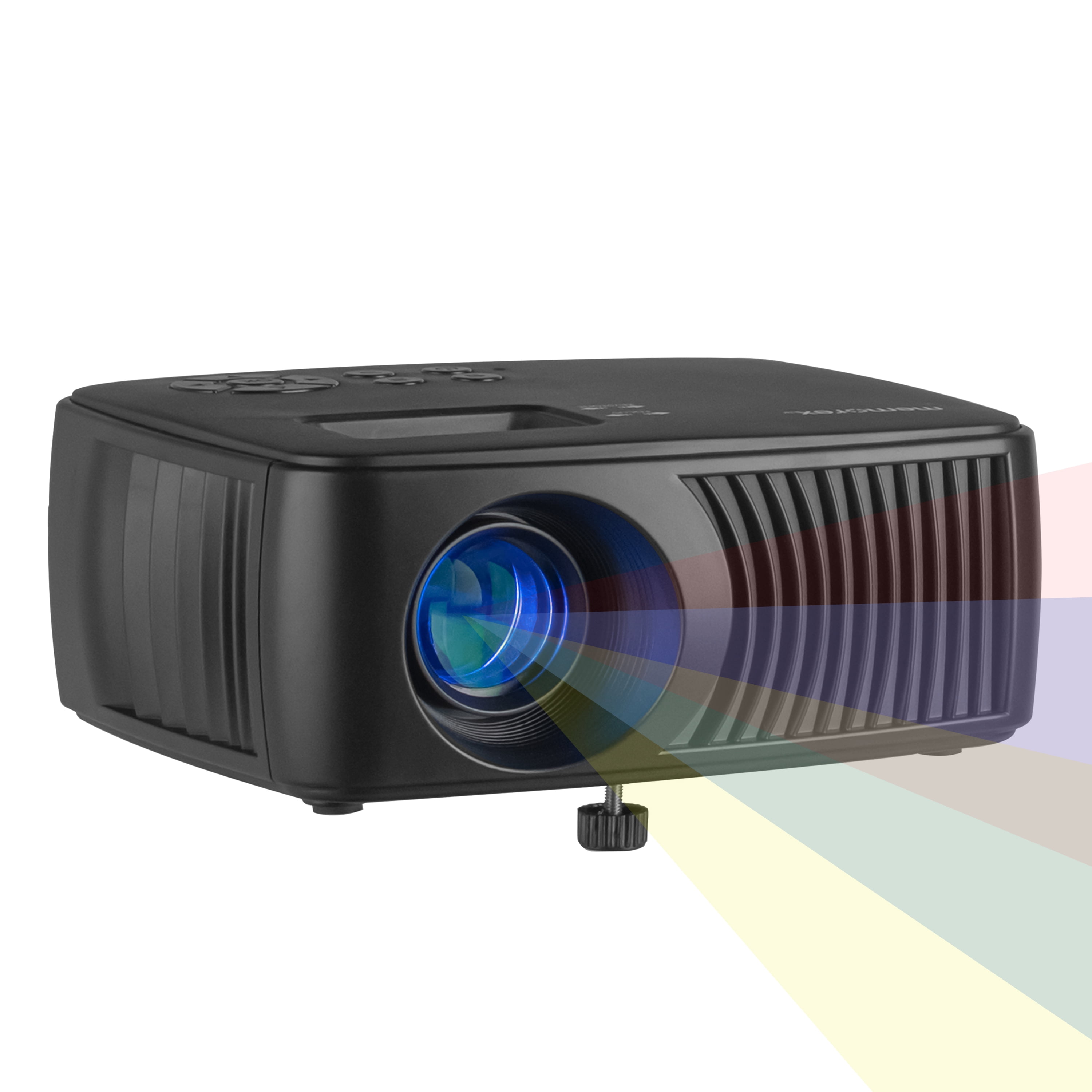 Memorex MX-PJS100 | 720P Bluetooth Projector with 100” Screen | HDMI/USB/AV Inputs | 90 ANSI Lumens, Built-In Speaker, and Wireless Audio Streaming