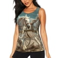 thumbnail image 1 of Fotbe Roman Chariot Horse Race Blusas Sin Mangas para Mujer – Estilo Casual, Corte Suelto, Slim-Fit, Cuello Redondo Deportivo, Tops de Verano para Gimnasio y Yoga-X-Large, 1 of 7