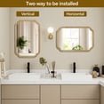 thumbnail image 6 of Noble House 20"x30" Rounded Corner Wall Mirror, Solid Wood Decorative Vanity Mirror, Natural, 6 of 8