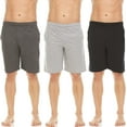 Essential Elements 3 Pack Men's Cotton Sleep Shorts, Elastic Waist, XL