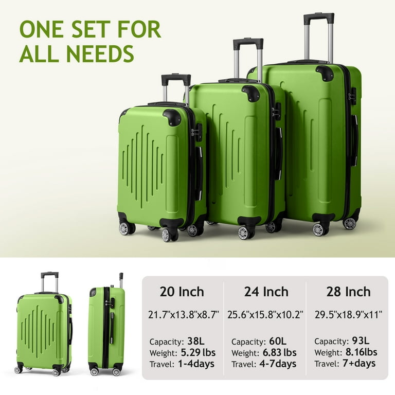 24セット Zimtown 3 Piece Hardshell Luggage Set, Lightweight Spinner with