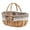 Beige3, variant on Multifunctional Washable Lined Picnic Basket with Handle, Foldable Woven Handle, Ideal for Outdoor Adventures, Photography Shoots, Home Decor, Fruit Basket, Storage Basket, Gift Basket, 9.8x7.8x5in