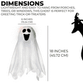 thumbnail image 2 of 2 Pack Halloween Light-Up Hanging Ghost Decoration – 18" x 6" White Fabric Ghost with LED Lights for Indoor & Outdoor Spooky Décor, 2 of 5