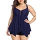 thumbnail image 4 of Traje de baño de 2 piezas para mujer, trajes de baño para mujer, traje de baño de talla grande para mujer, traje de baño de cintura alta, color liso, estilo conservador, traje de baño de mujer con abe, 4 of 6